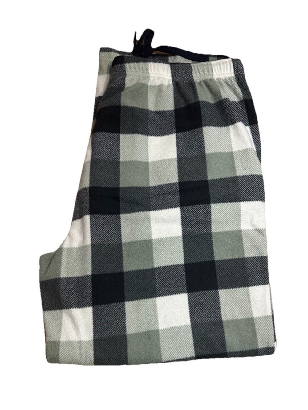 Sonoma Men’s XL Fleece Pajama Pants Buffalo Plaid Sleepwear Lounge Black Gray